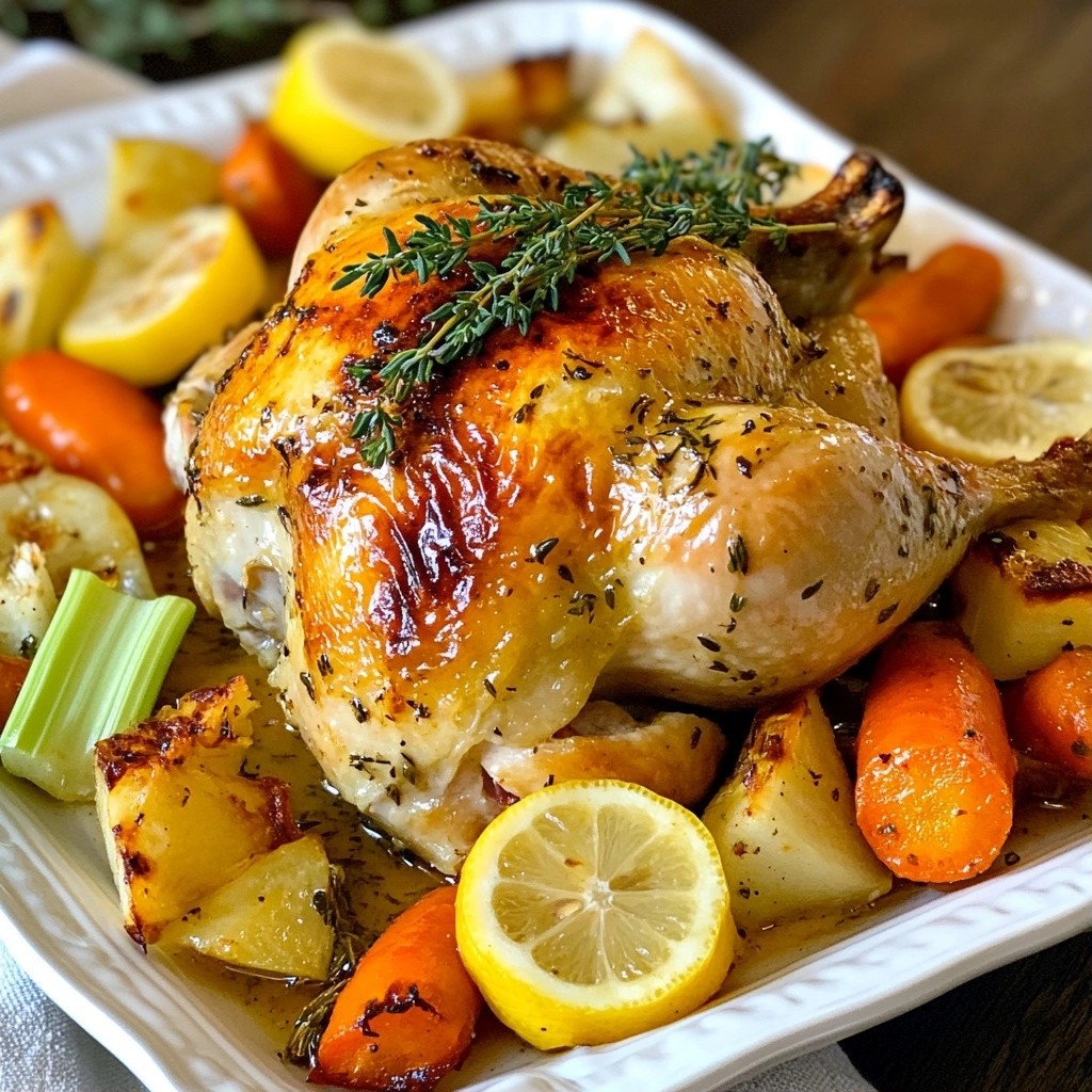 Zesty Thanksgiving Lemon Thyme Roasted Chicken Recipe