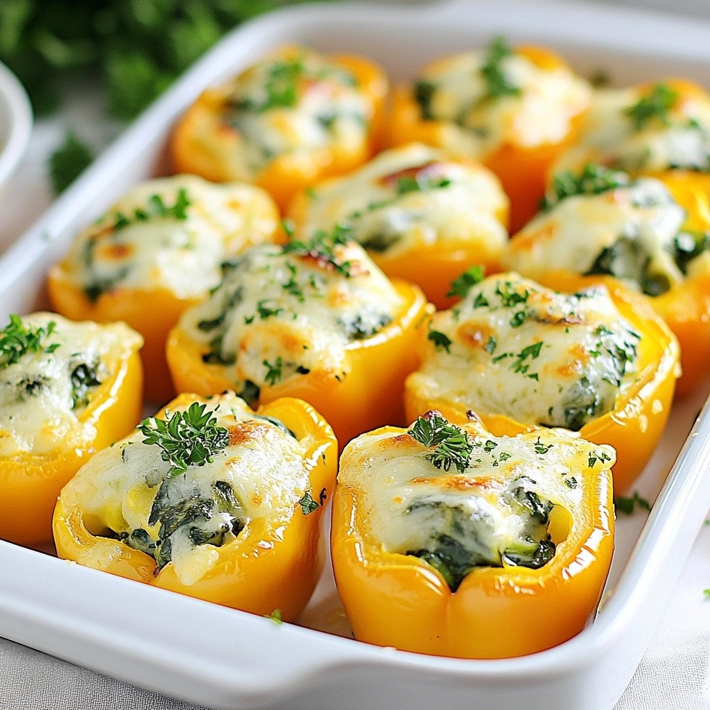 Cheesy Holiday Gouda and Spinach Stuffed Mini Peppers