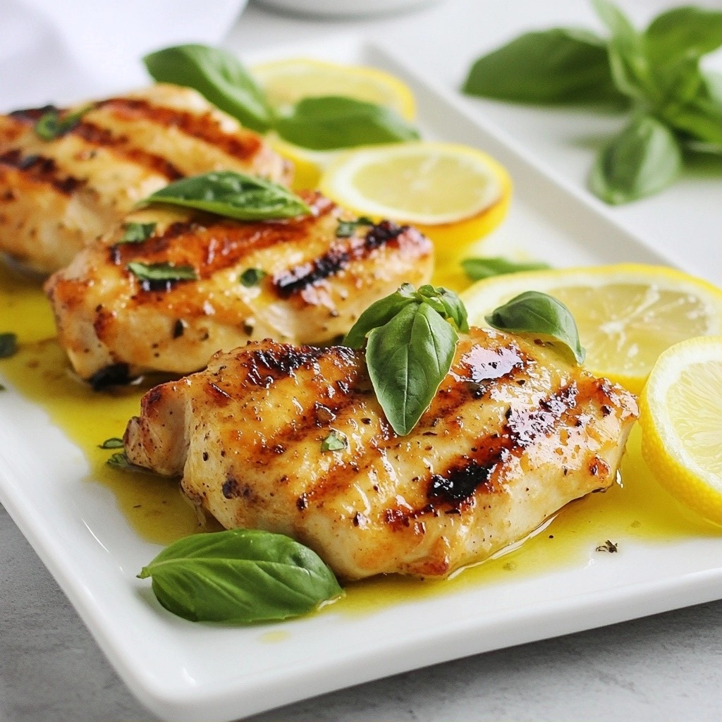 Tender Thanksgiving Basil Lemon Grilled Chicken Recipe