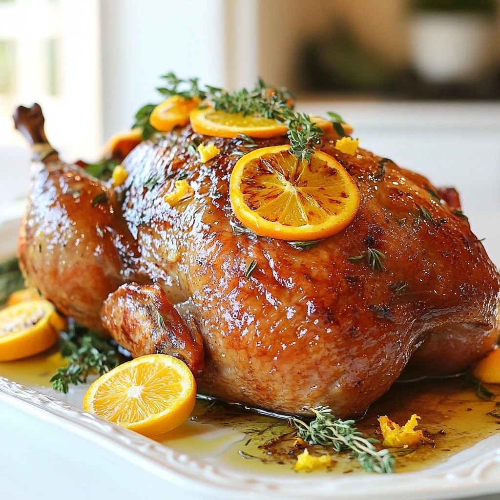 Seasonal Christmas Citrus Herb Glazed Duck Delight