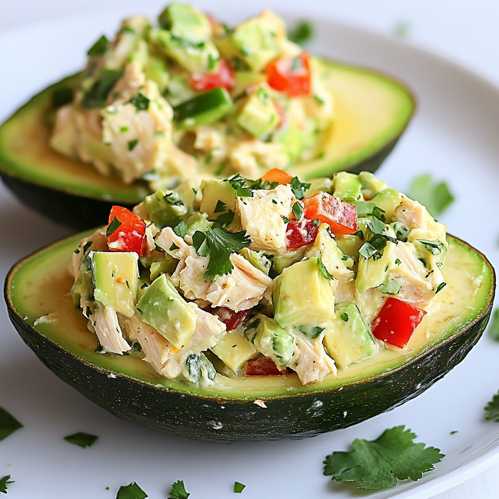 Festive Stuffed Avocado with Chicken Salad Delight