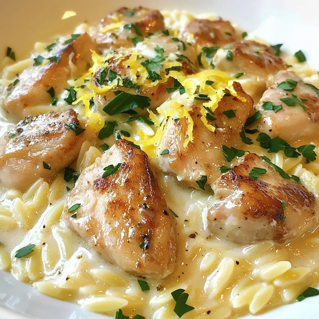Creamy Lemon Chicken Orzo Flavorful Dinner Delight