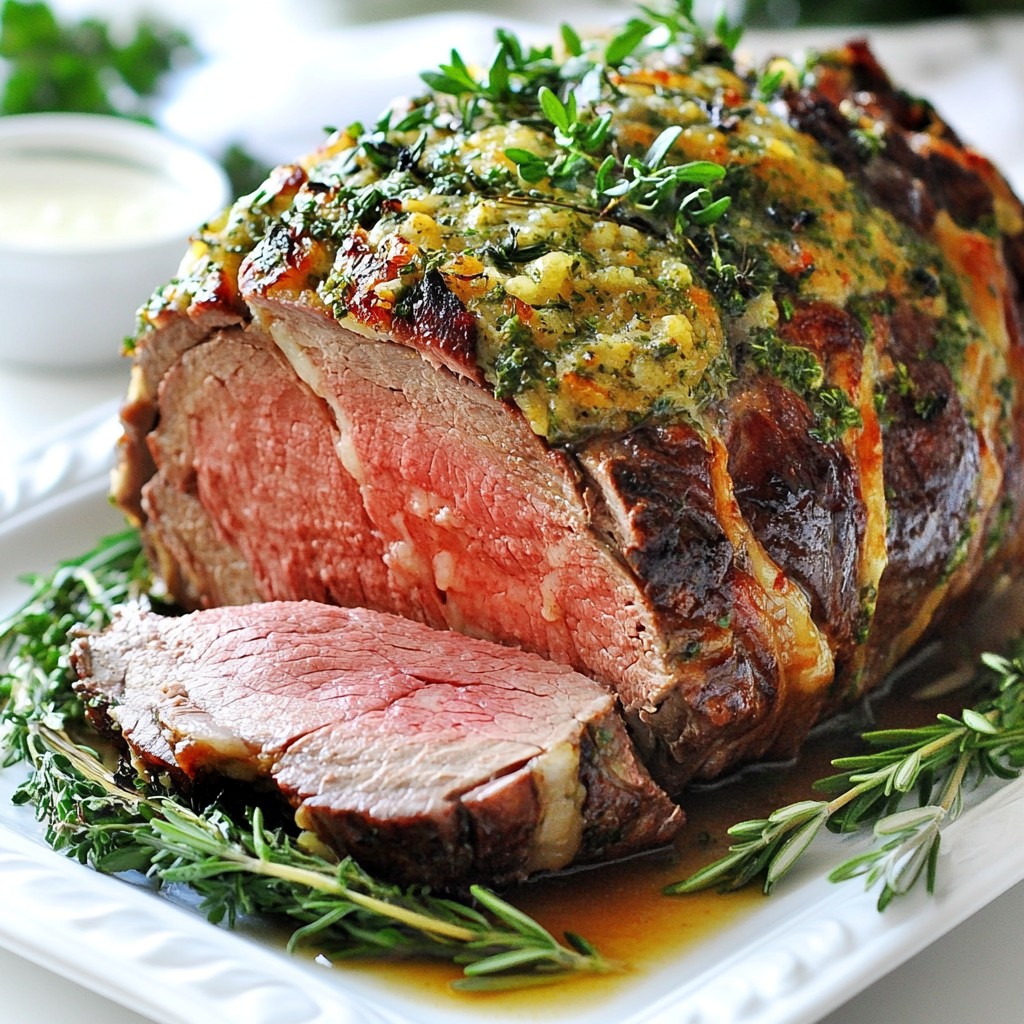 Juicy Christmas Herb-Crusted Prime Rib Roast Recipe