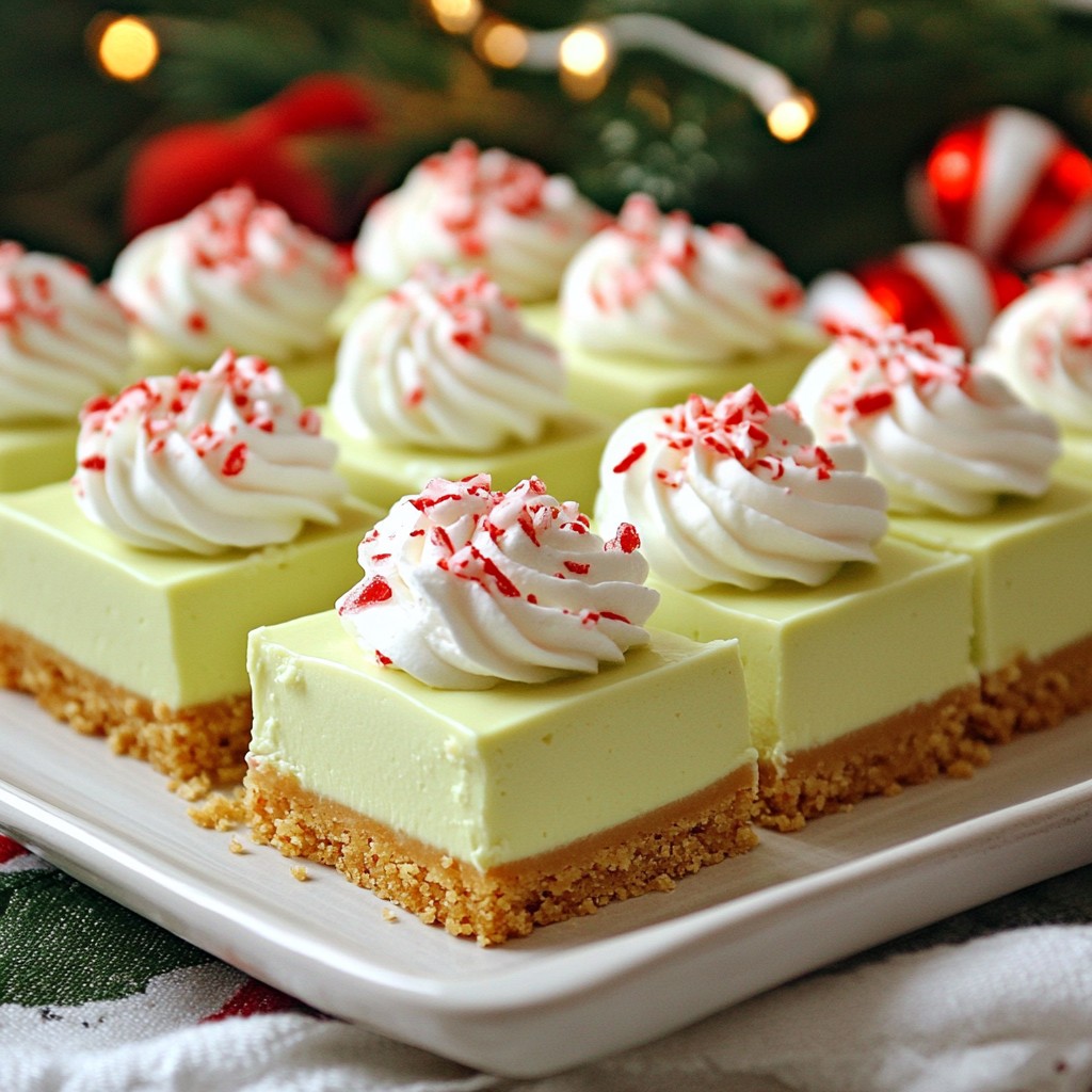 Creamy Holiday Peppermint Cheesecake Bars Delight