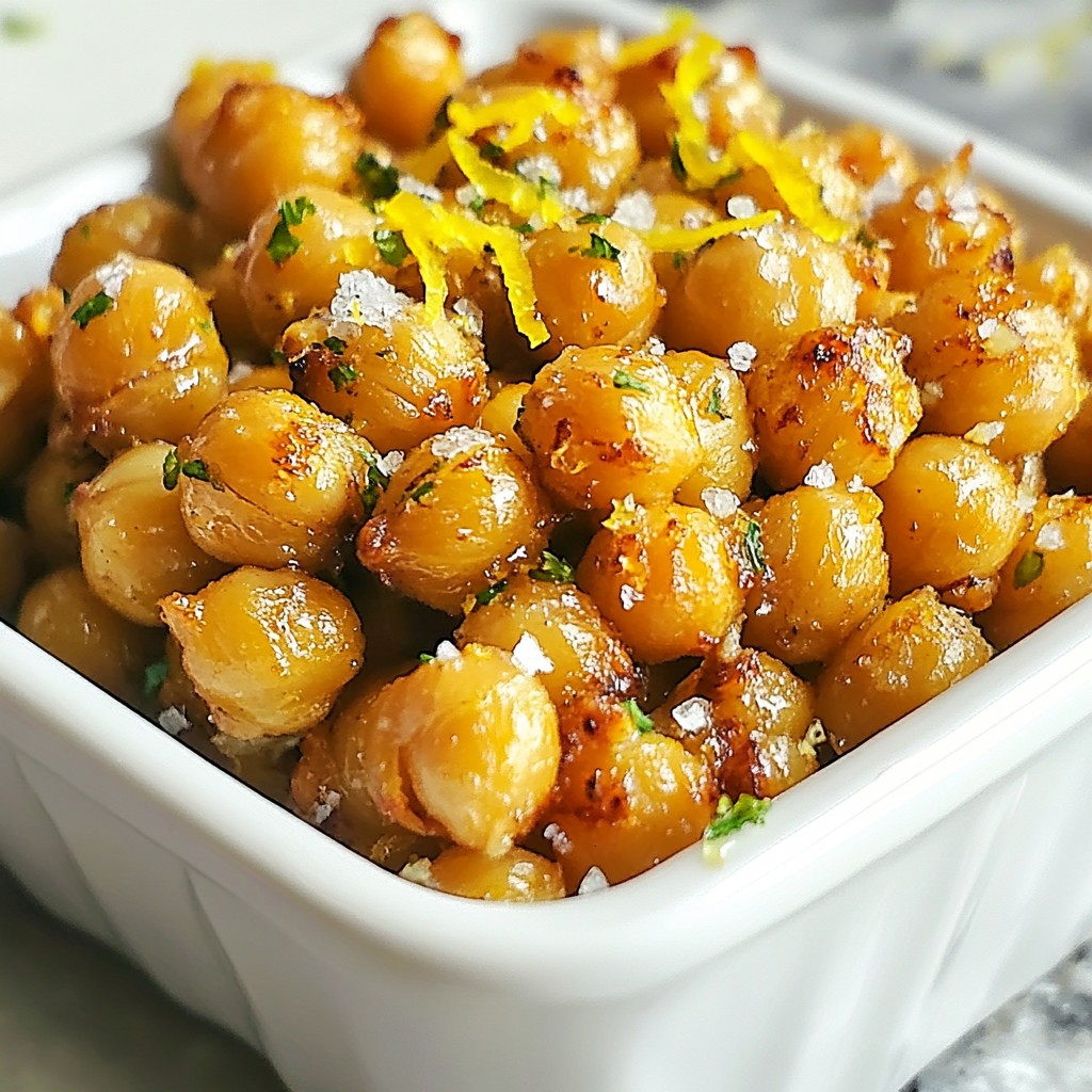Lemon Garlic Roasted Chickpeas Crunchy Flavor Boost