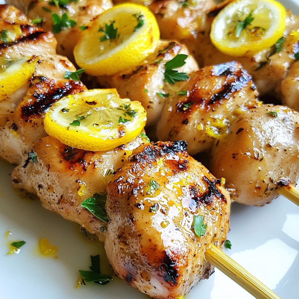 Lemon Garlic Chicken Skewers Flavorful Grilled Dish