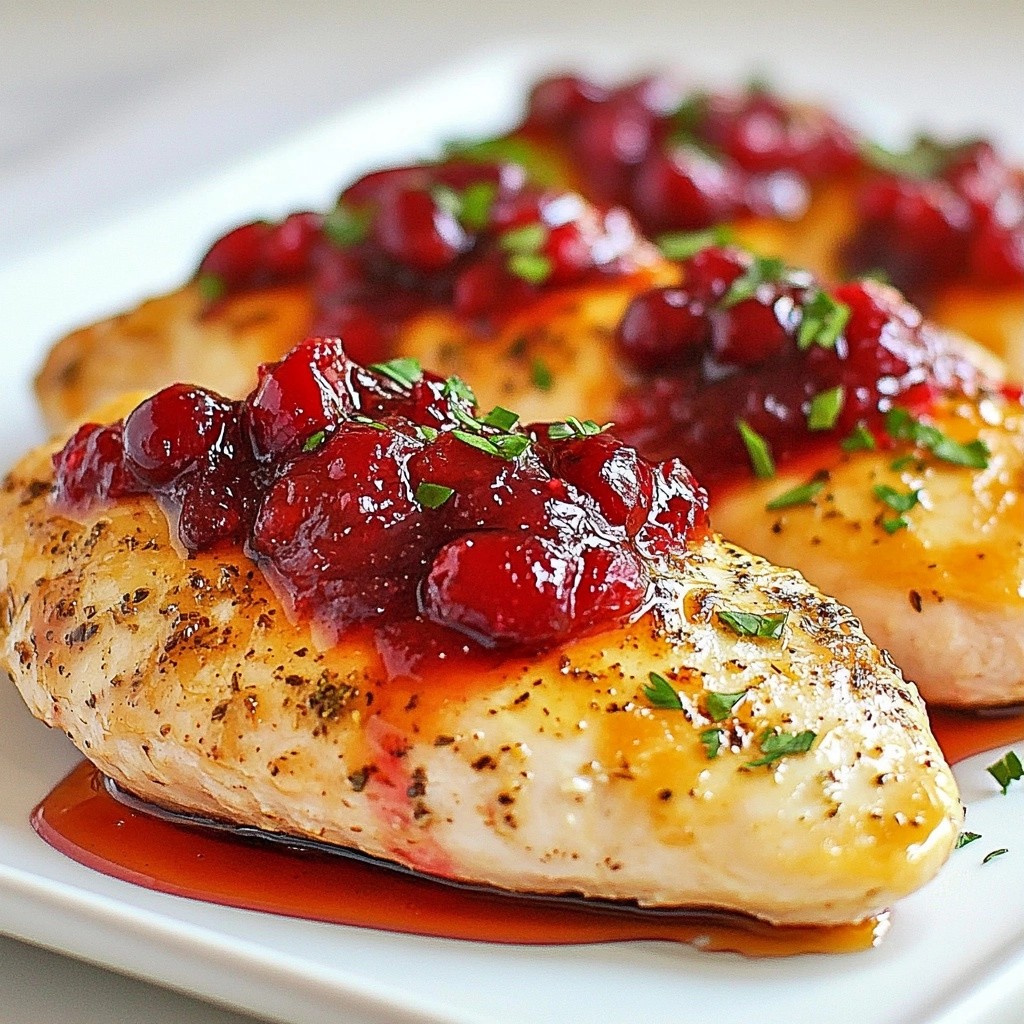 Tender Christmas Herb-Seared Chicken with Cranberries Delight