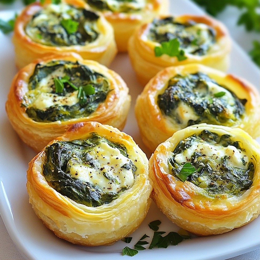 Cheesy Holiday Spinach Stuffed Pastry Cups Delight