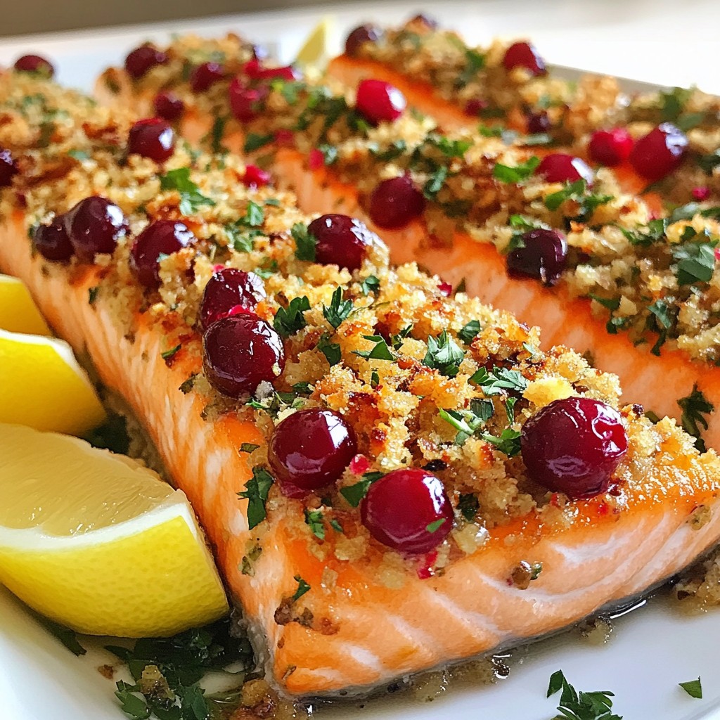 Tender Christmas Cranberry Herb Crusted Salmon Dish