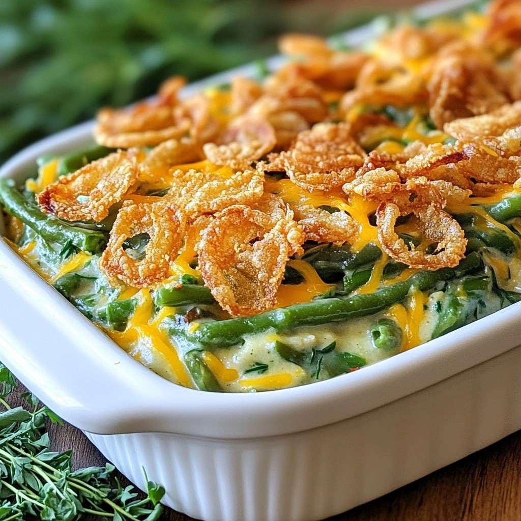 Crispy Thanksgiving Herb-Infused Green Bean Casserole