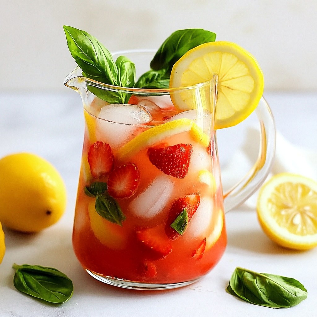 Strawberry Basil Lemonade Refreshing Summer Drink