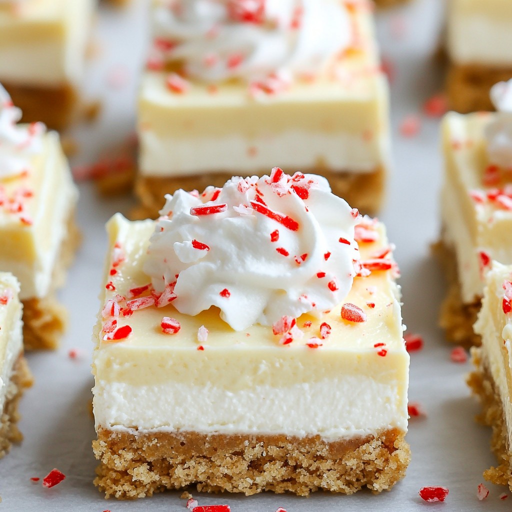 Creamy Holiday Peppermint Cheesecake Bars Delight