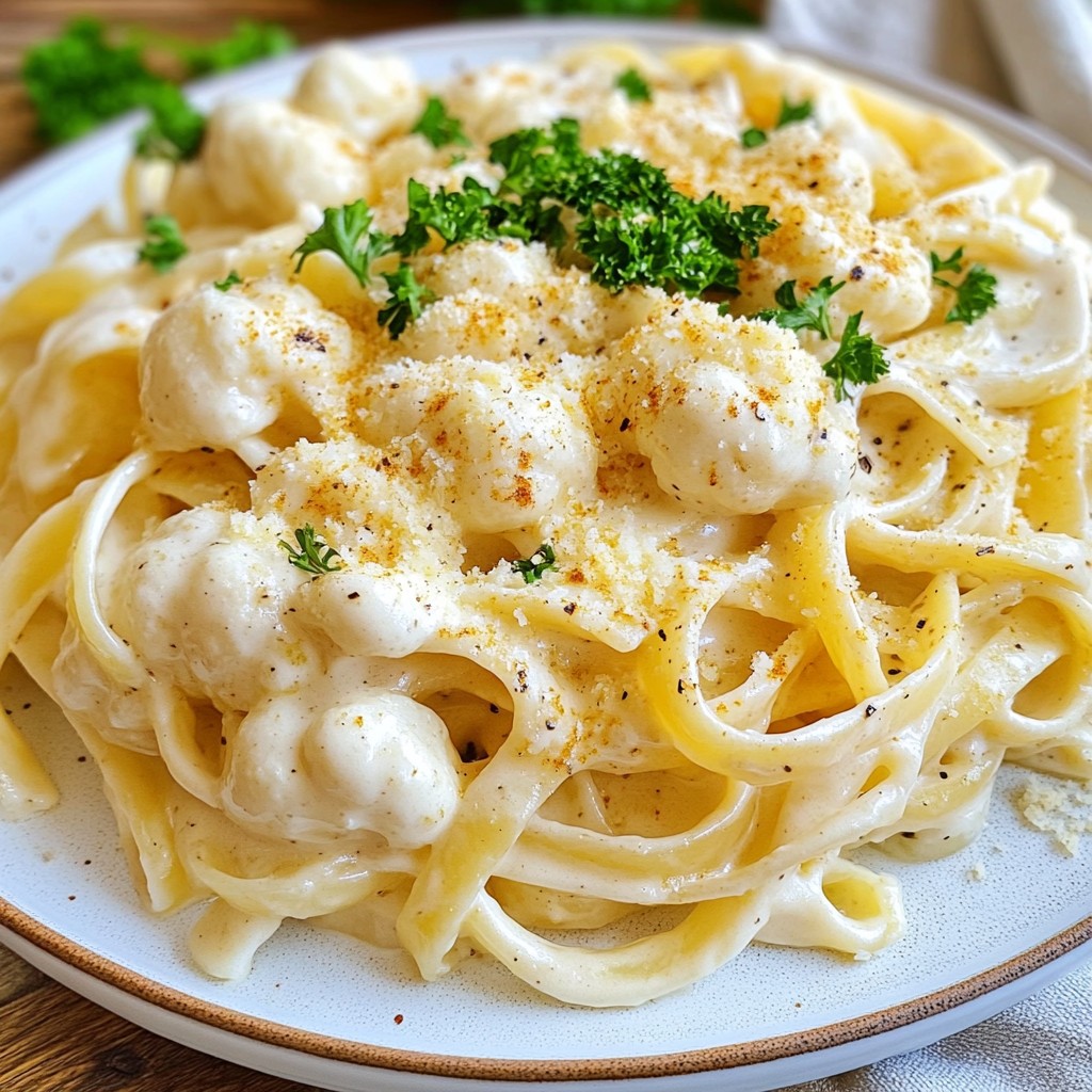 Creamy Cauliflower Alfredo Luscious Vegan Delight