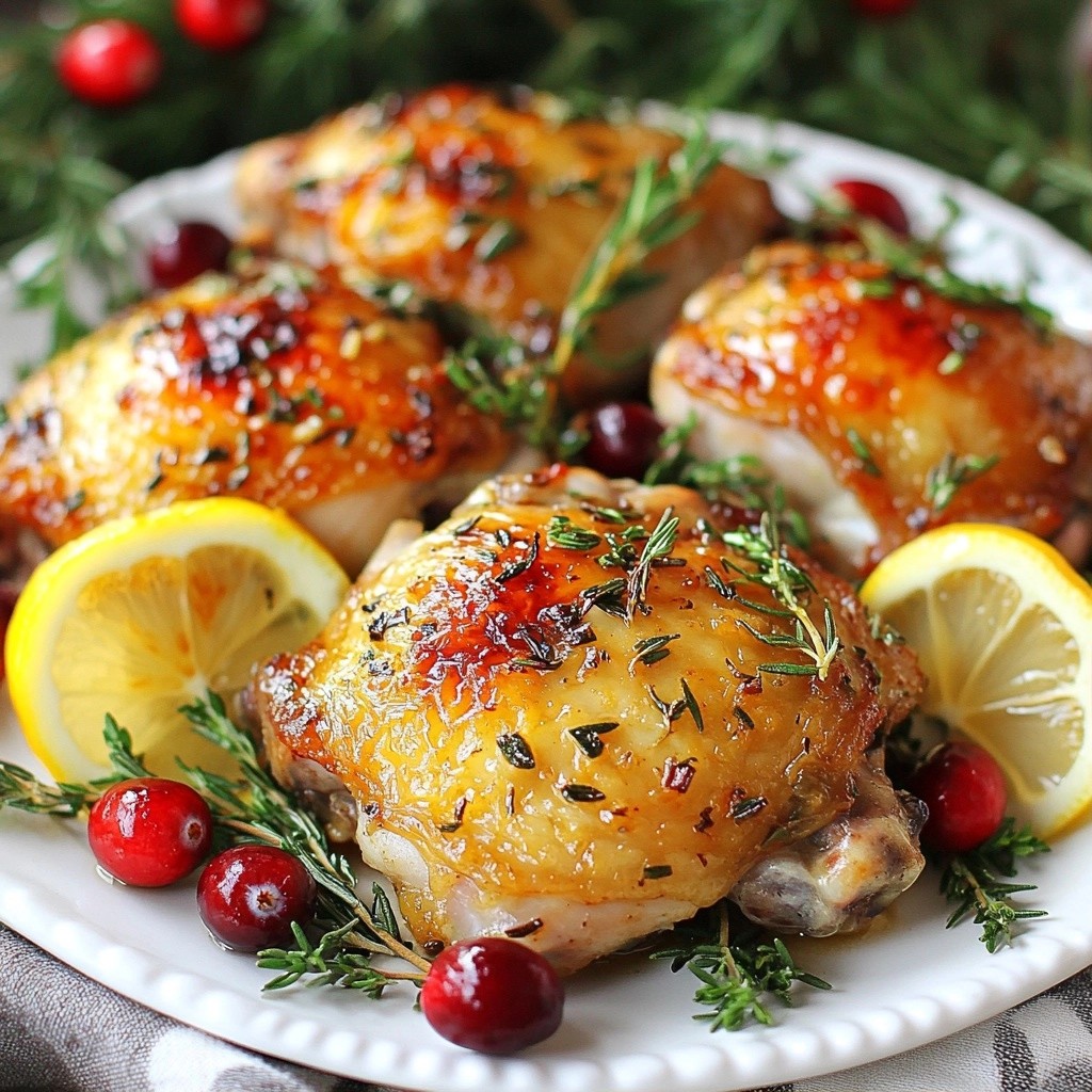 Herb-Infused Christmas Garlic Roasted Chicken Thighs Delight