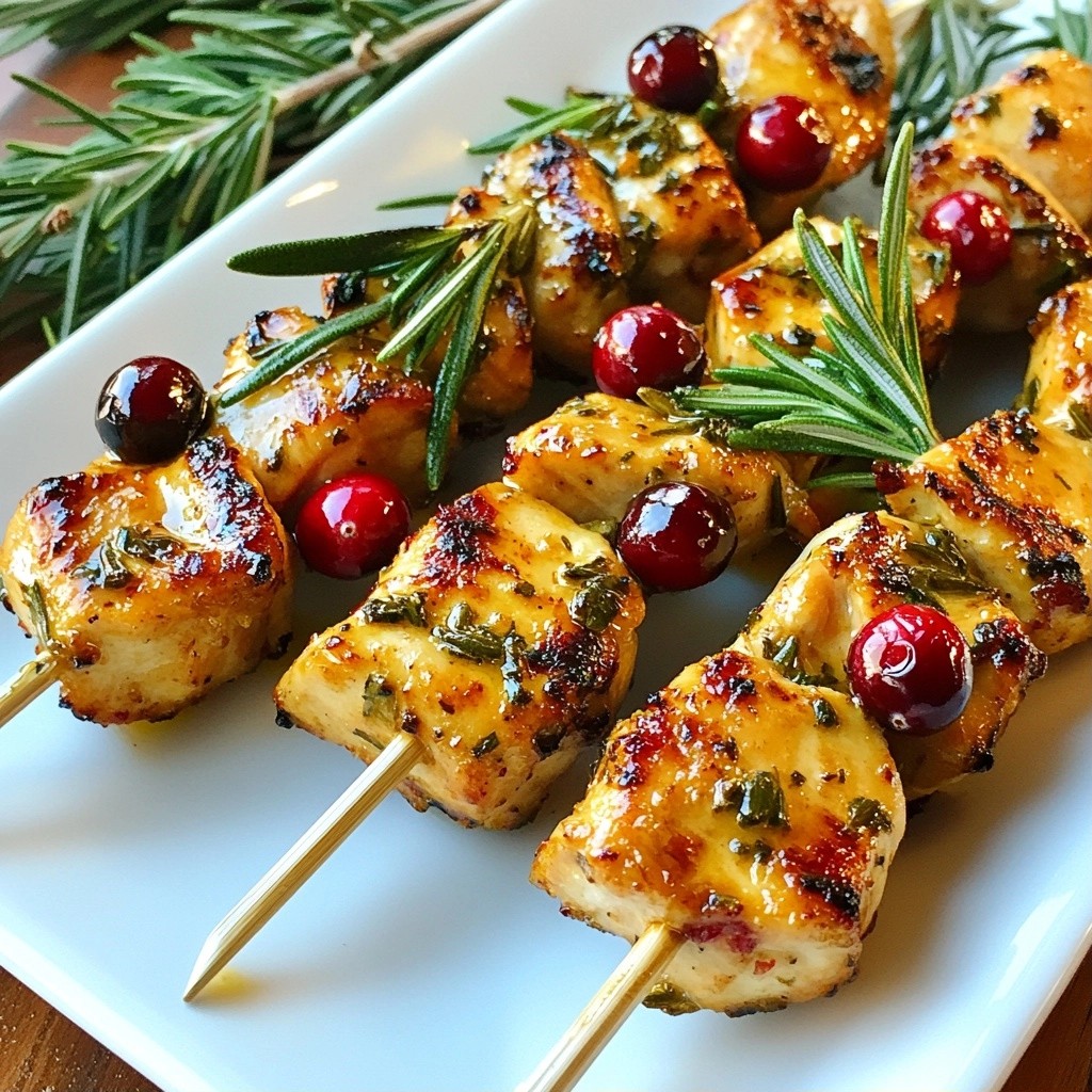 Savory Christmas Cranberry Herb Chicken Skewers Delight