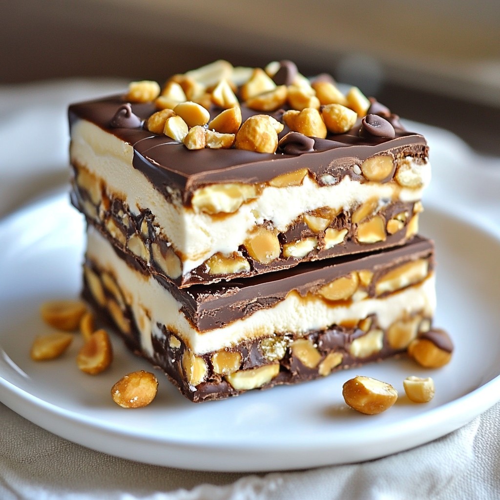 Snickers Inspired Ice Cream Bars Delightful and Creamy