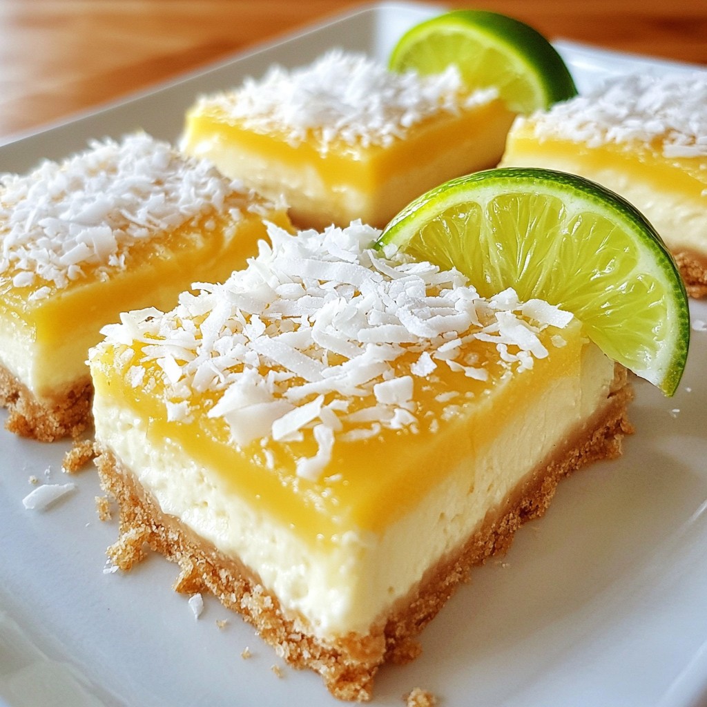 Coconut Lime Cheesecake Bars Irresistible Dessert Treat