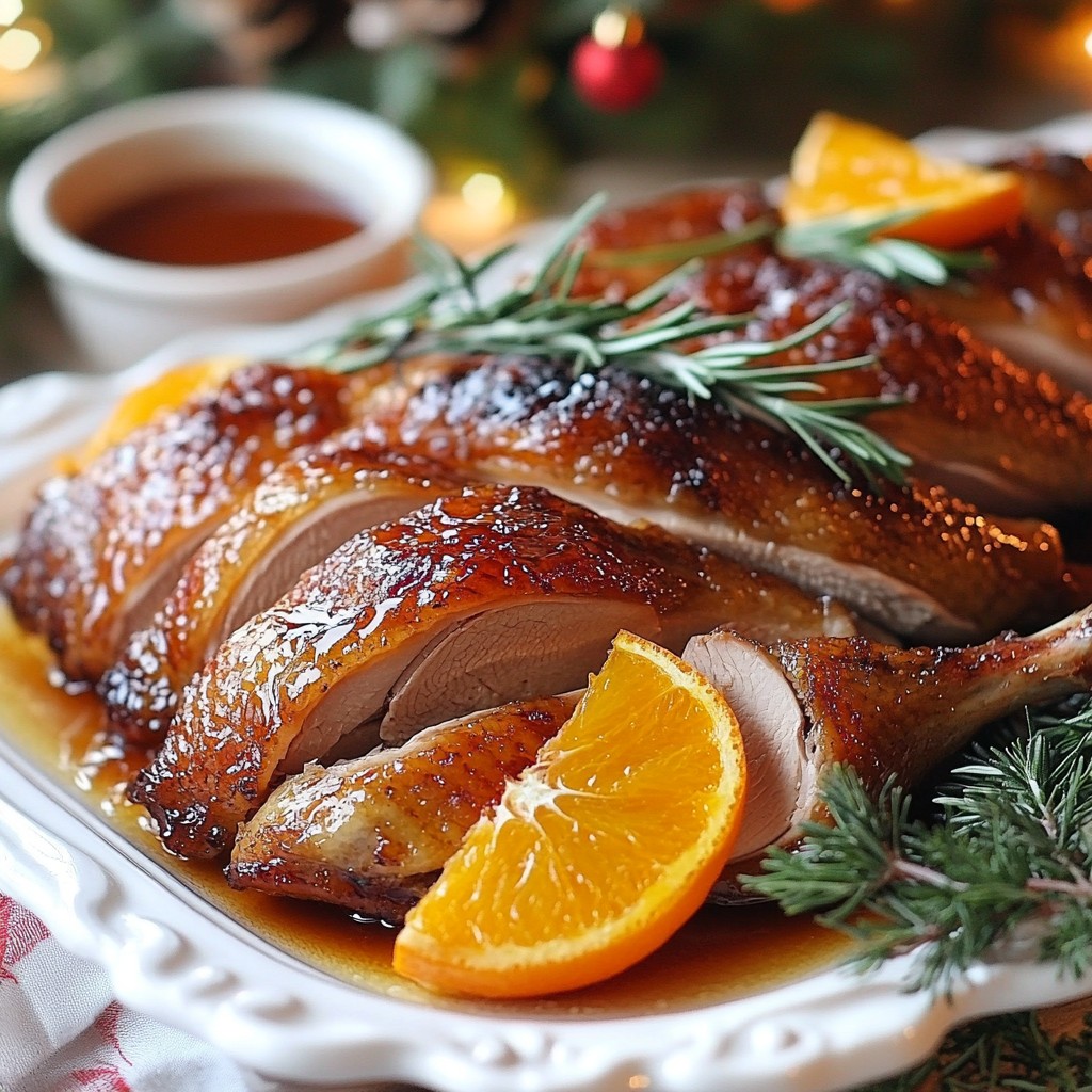 Festive Christmas Orange and Rosemary Roasted Duck