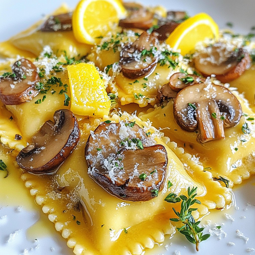 Garlic Butter Mushroom Ravioli Savory and Simple Dish