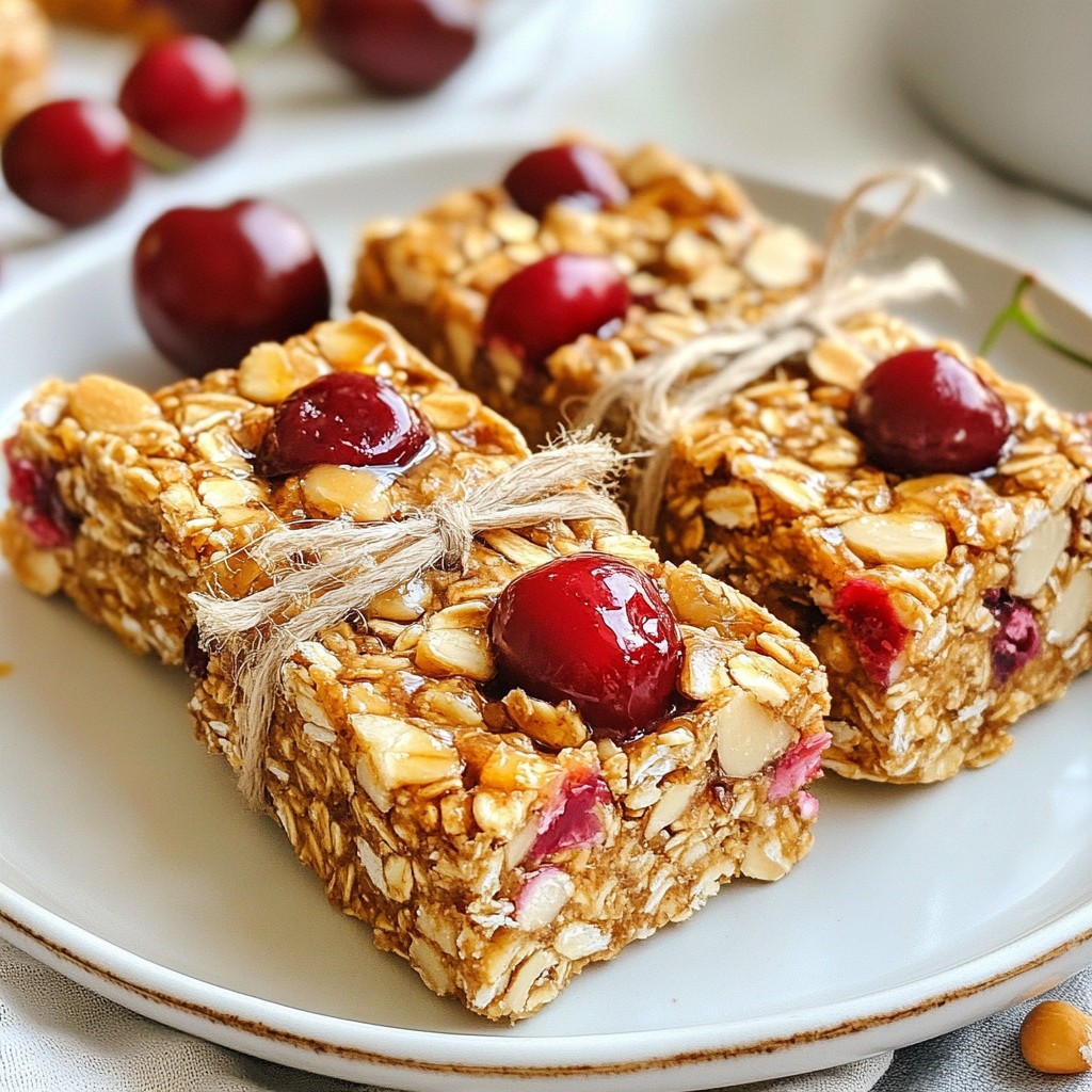 Cherry Almond Energy Bars Healthy Snack Recipe