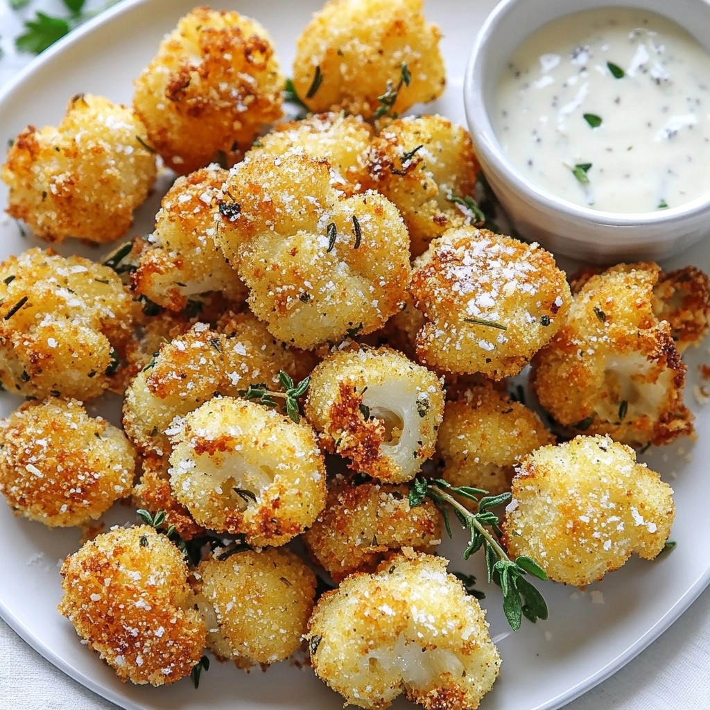 Crispy Holiday Herb-Infused Cauliflower Poppers Snack