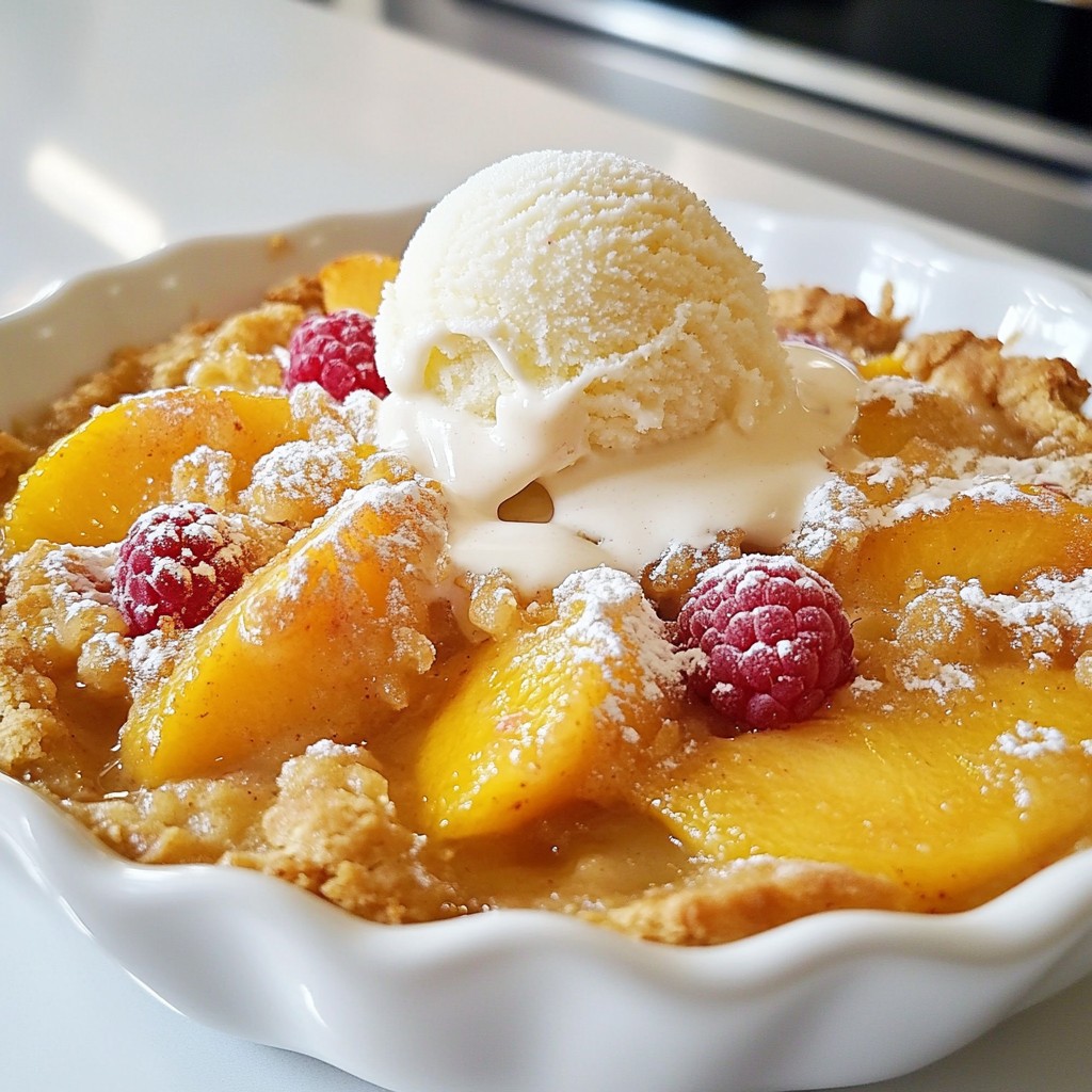 Peach Raspberry Cobbler Easy and Flavorful Dessert