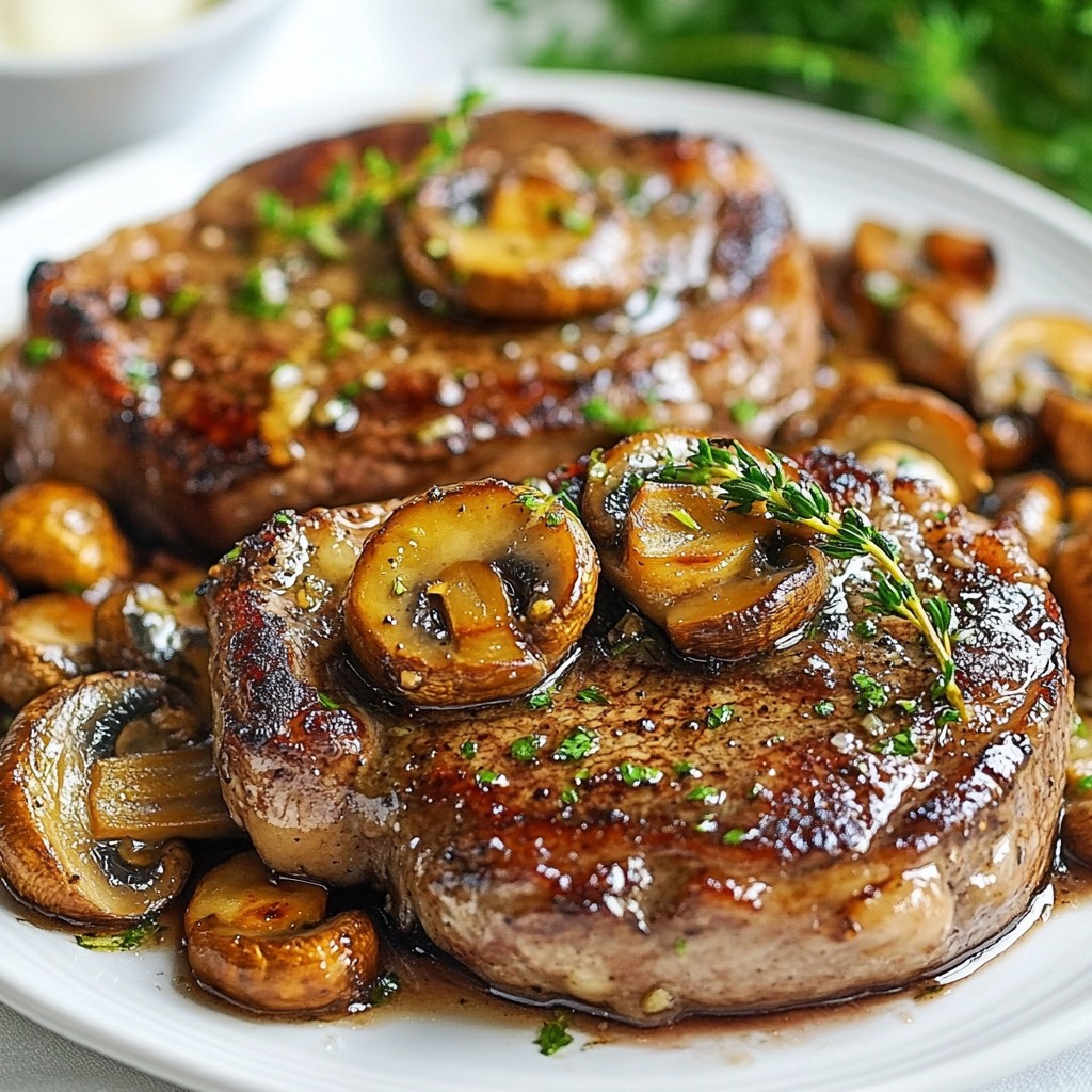Garlic Butter Mushroom Steak Skillet Savory Delight