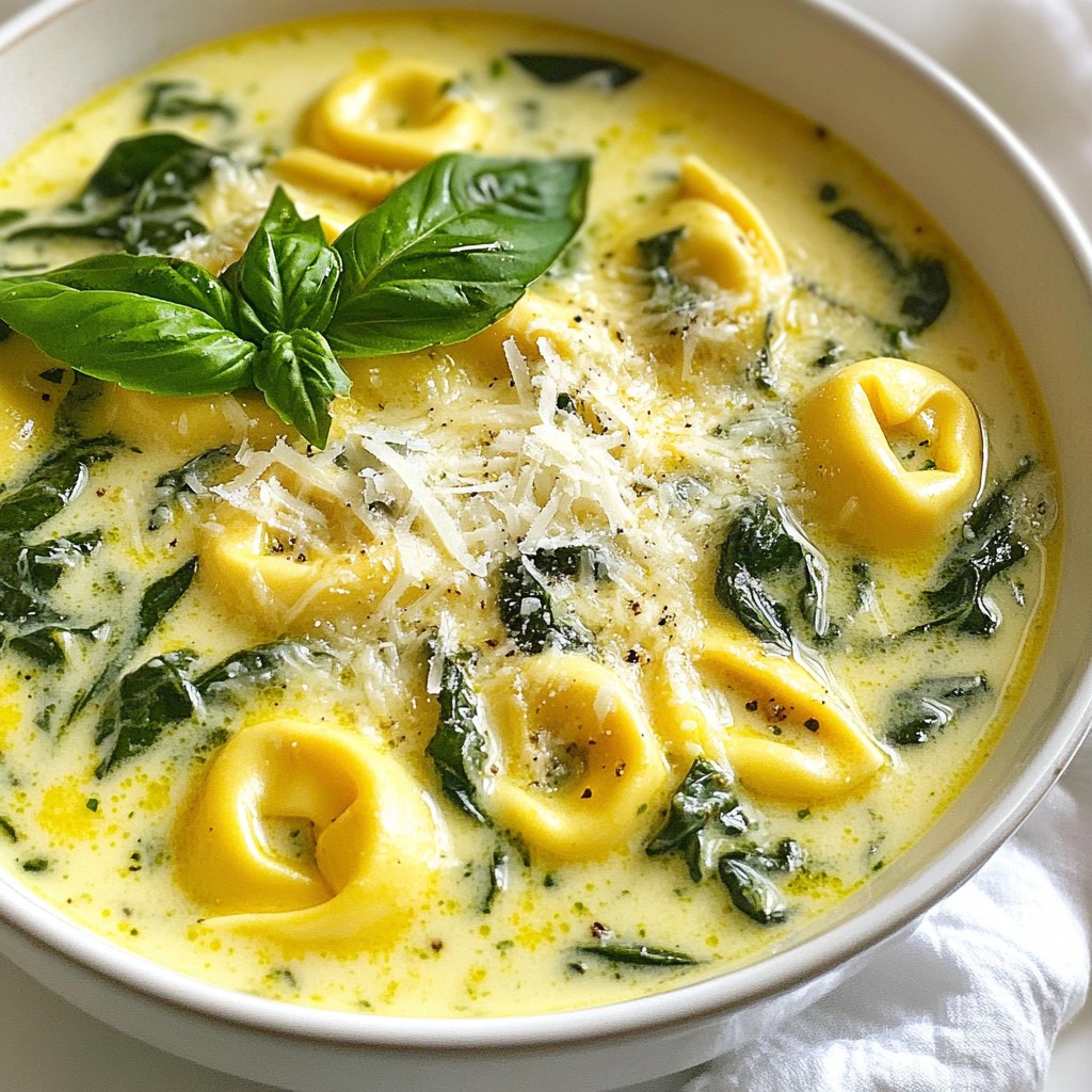 Creamy Spinach Tortellini Soup Flavorful and Easy Meal
