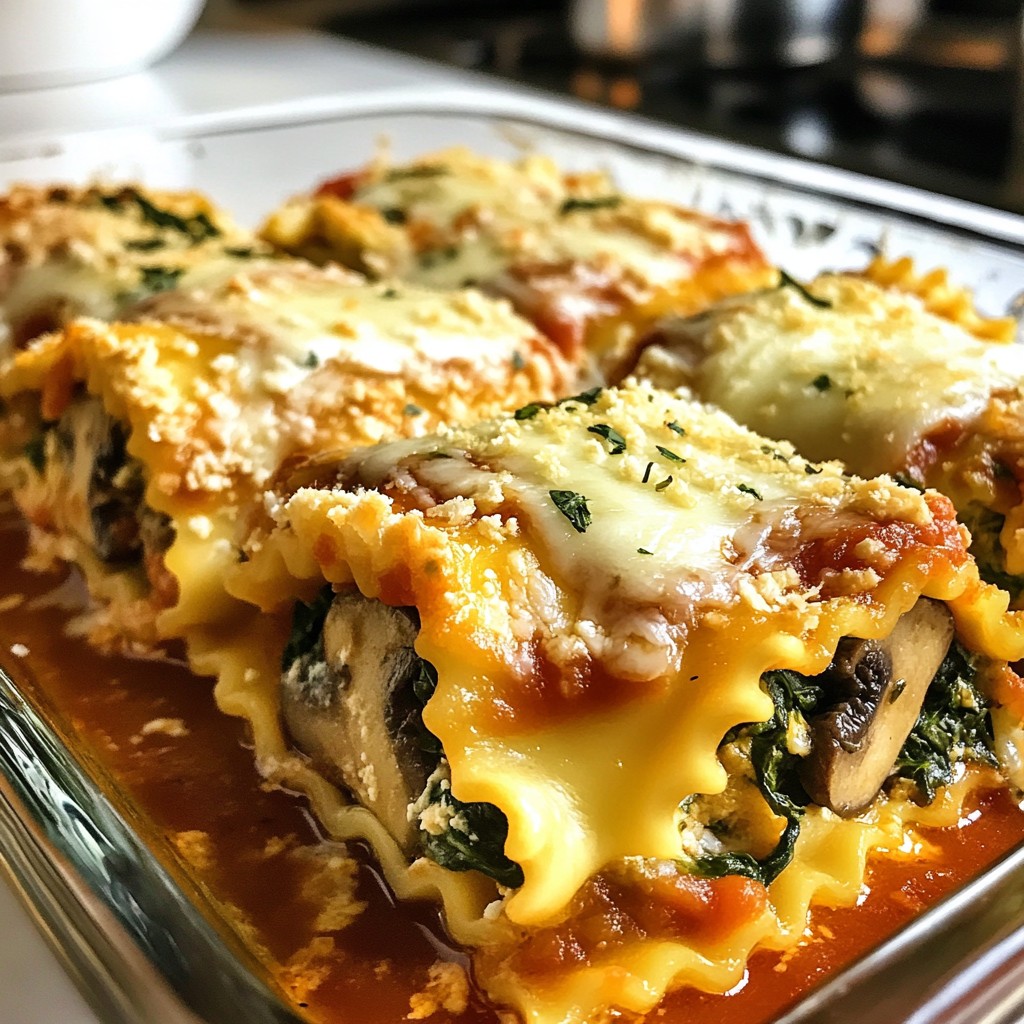 Creamy Mushroom Spinach Lasagna Roll Ups Delightful Dish