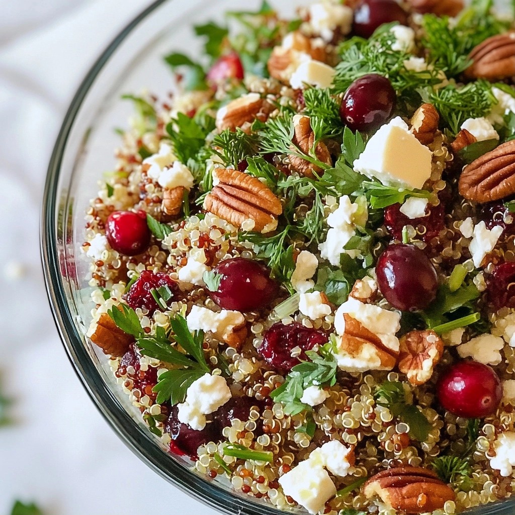 Savory Thanksgiving Cranberry and Herb Quinoa Salad