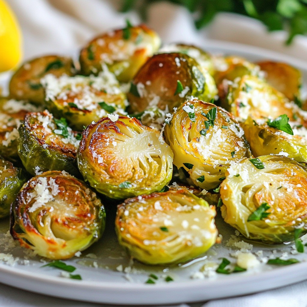 Lemon Parmesan Roasted Brussels Sprouts Delightful Dish