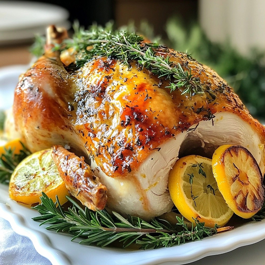 Juicy Christmas Lemon Herb Roasted Turkey Delight