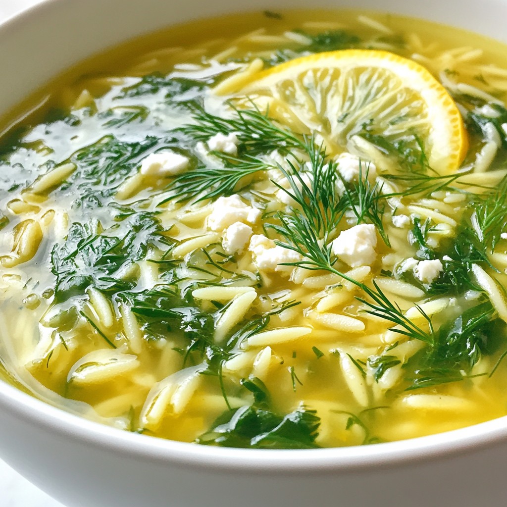 Greek Spinach Lemon Orzo Soup Fresh and Flavorful Dish