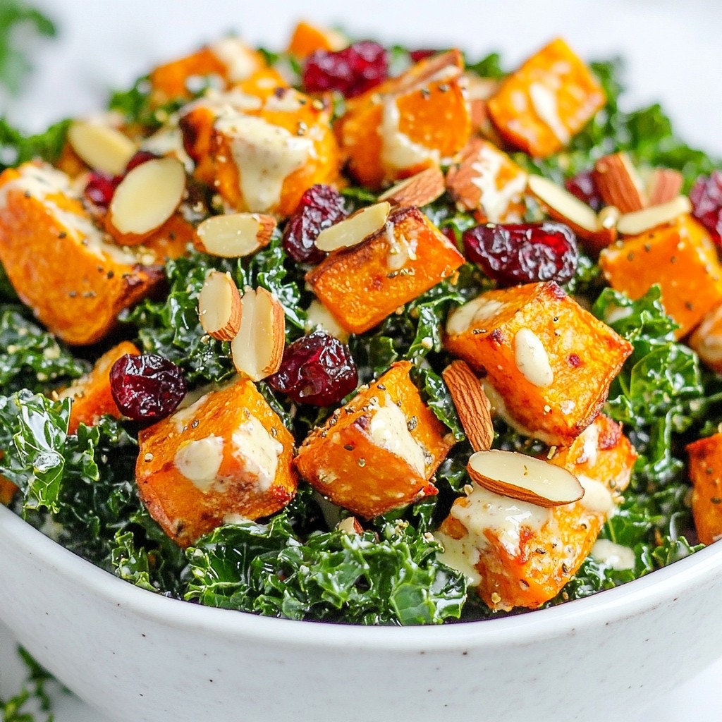 Sweet Potato Kale Salad with Tahini Delight