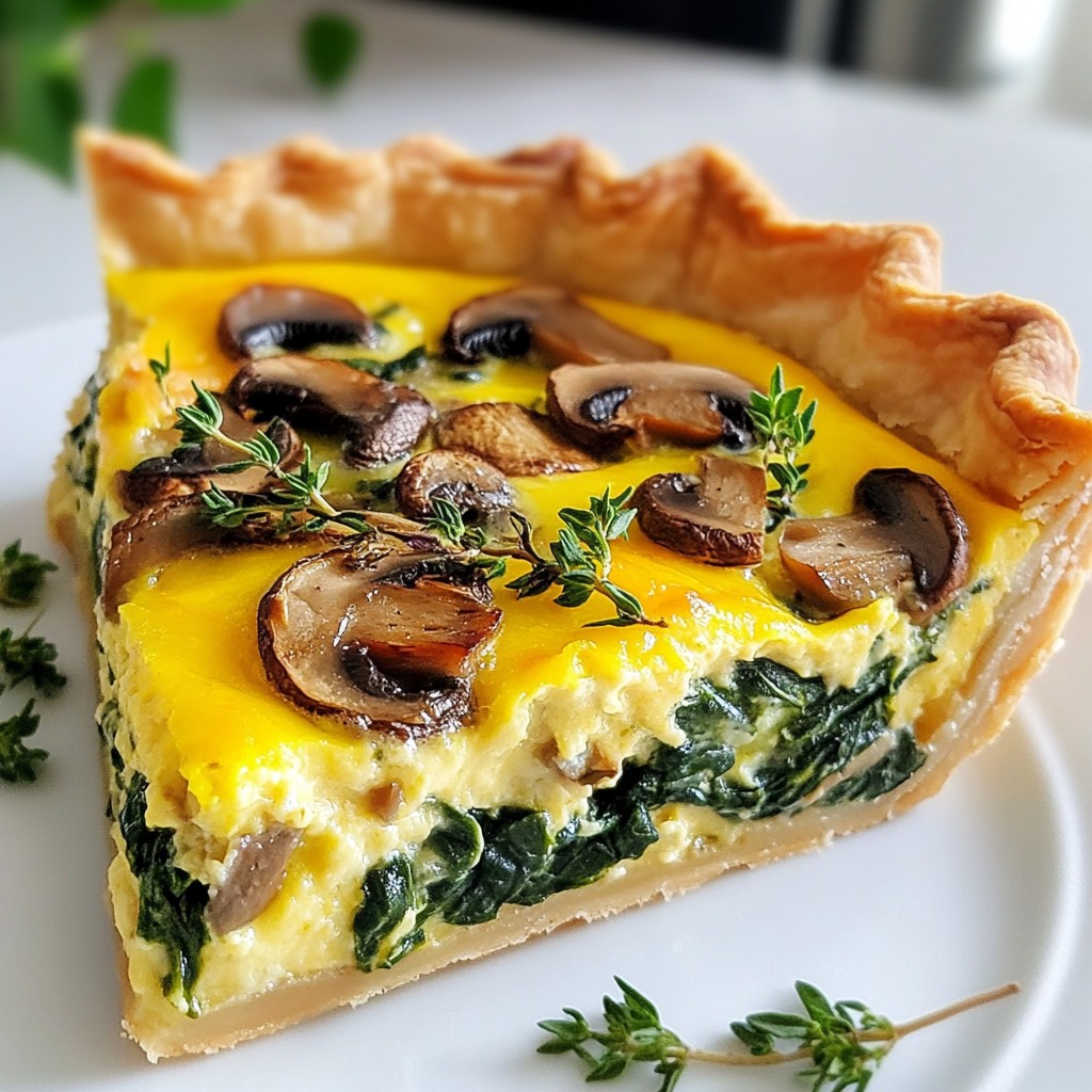 Mushroom Spinach Quiche Easy and Tasty Recipe
