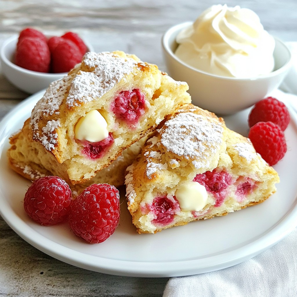 Raspberry White Chocolate Scones Delightful Treats