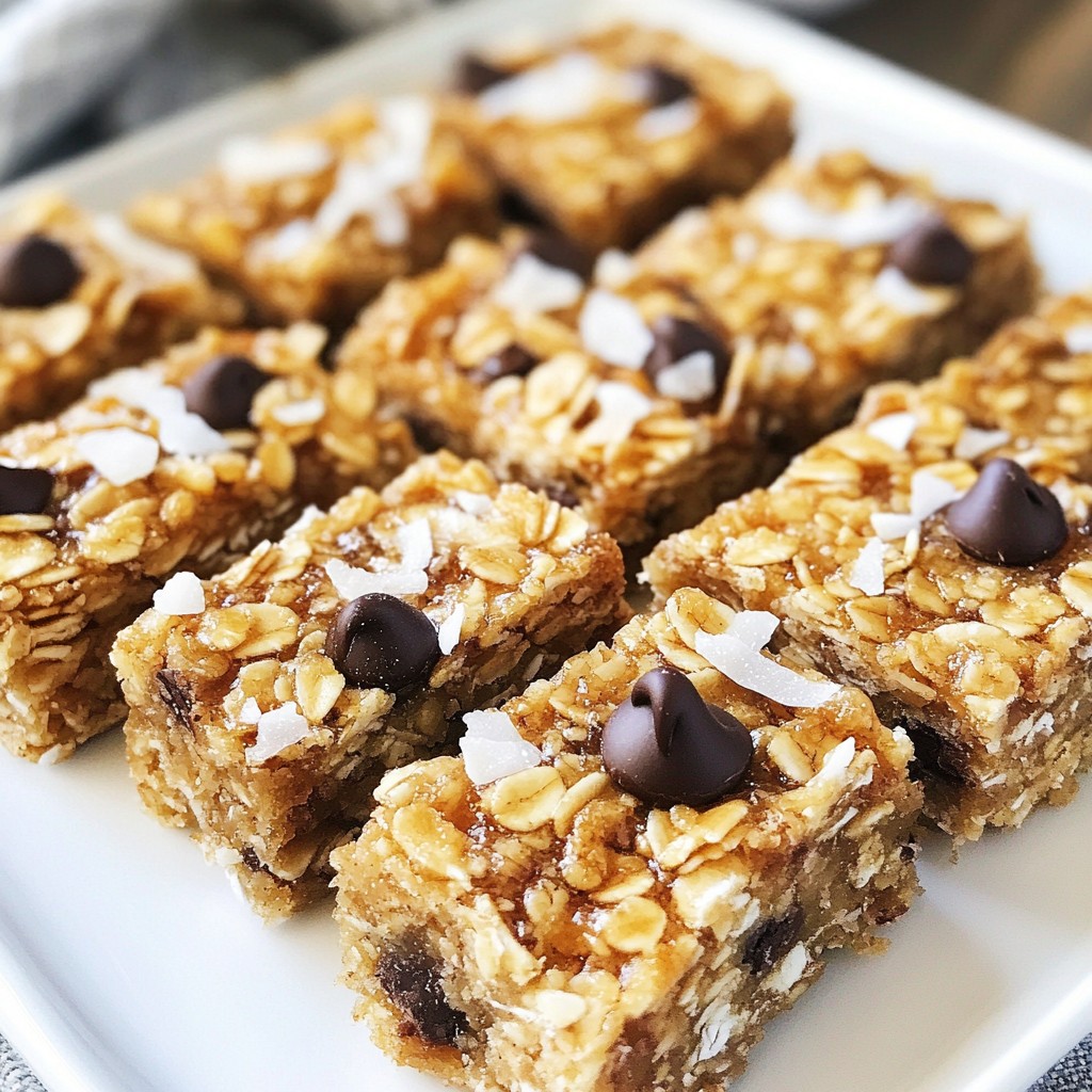 Coconut Chocolate Chip Granola Bars Healthy Snack Idea