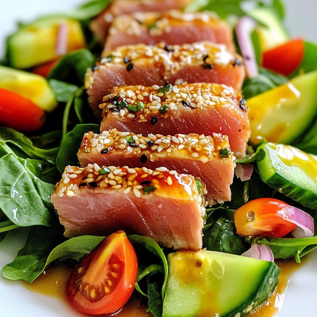Sesame Crusted Ahi Tuna Salad Fresh and Flavorful Dish