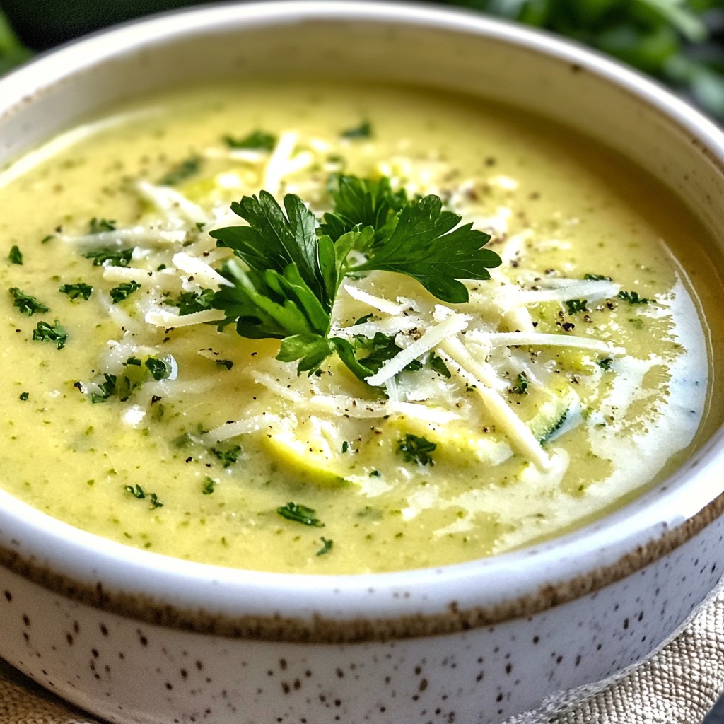 Creamy Zucchini Parmesan Soup Flavorful and Easy Recipe
