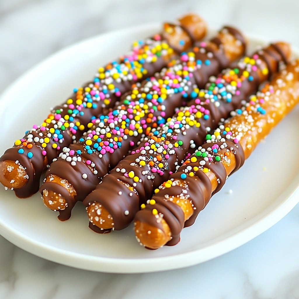 Chocolate Covered Pretzel Rods Tasty and Simple Snack