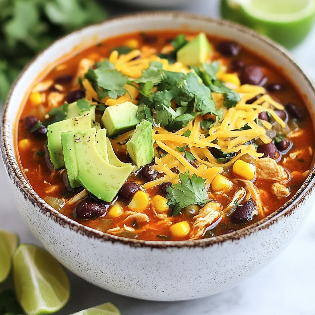 Instant Pot Chicken Enchilada Soup Flavor Burst