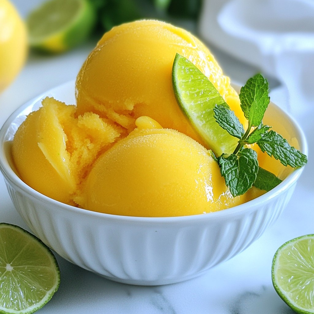 Mango Lime Sorbet Delightful and Refreshing Treat