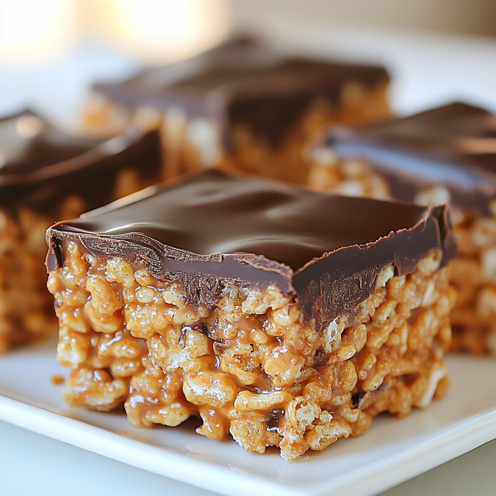 Chocolate Peanut Butter Rice Crispy Bars Delightful Treat