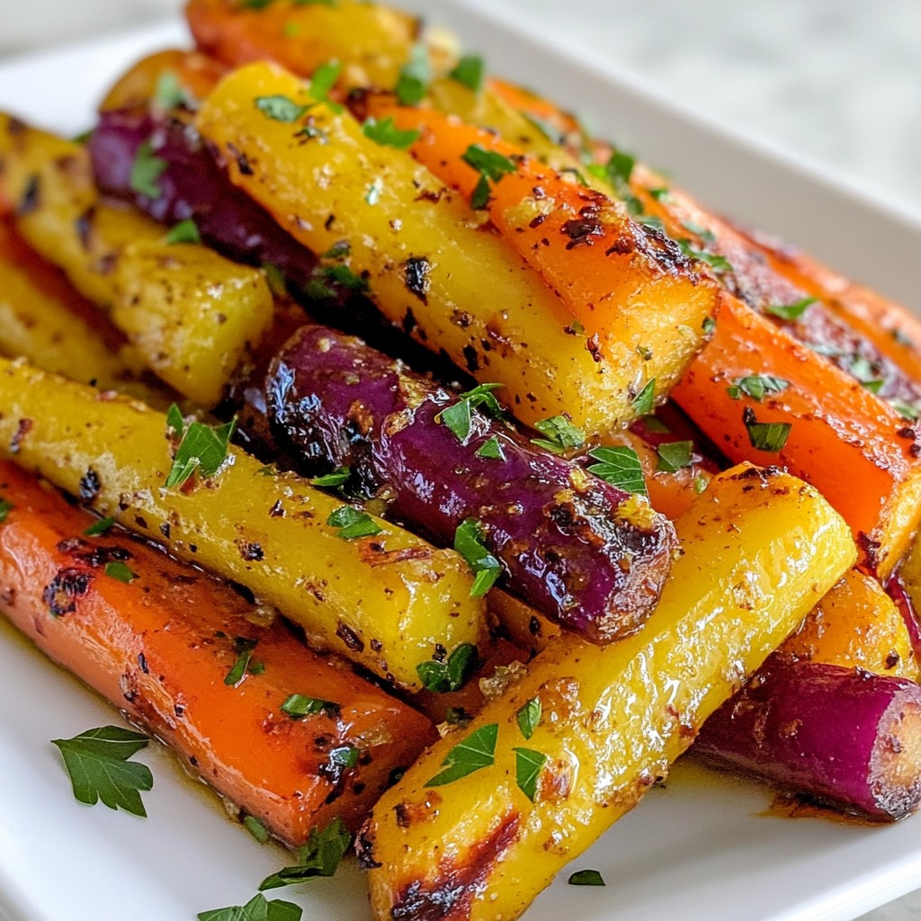 Honey Garlic Roasted Rainbow Carrots Flavorful Dish