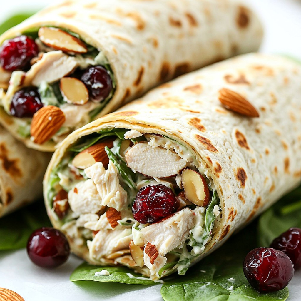 Cranberry Almond Chicken Salad Wraps Flavorful Delight