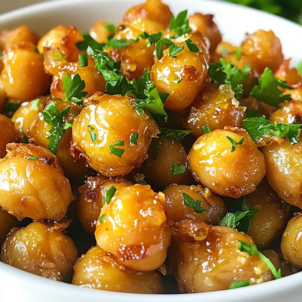 Honey Garlic Roasted Chickpeas Simple and Crunchy Snack