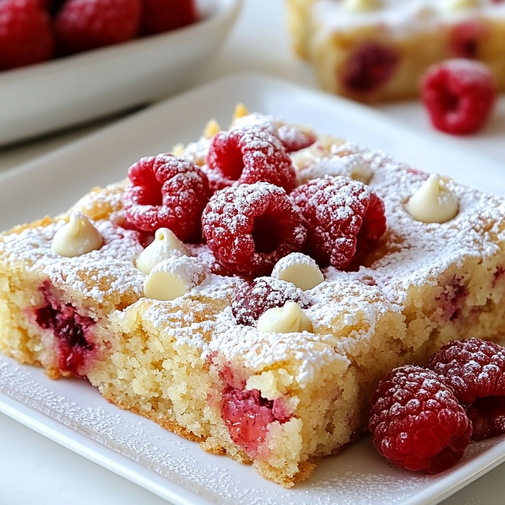 Raspberry White Chocolate Blondies Delicious and Easy